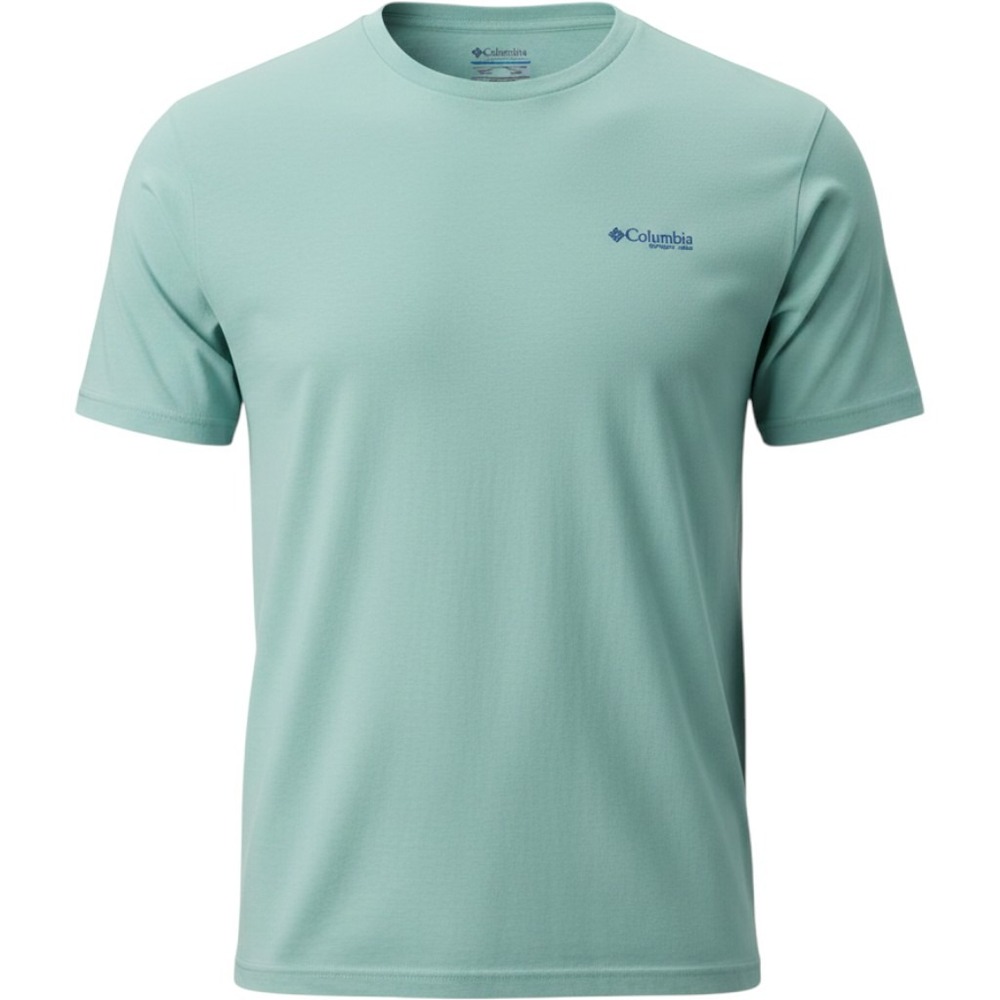 Columbia PFG Mens XXL Aqua Blue Marlin Graphic T-Shirt Cotton Short Sleeve 0549